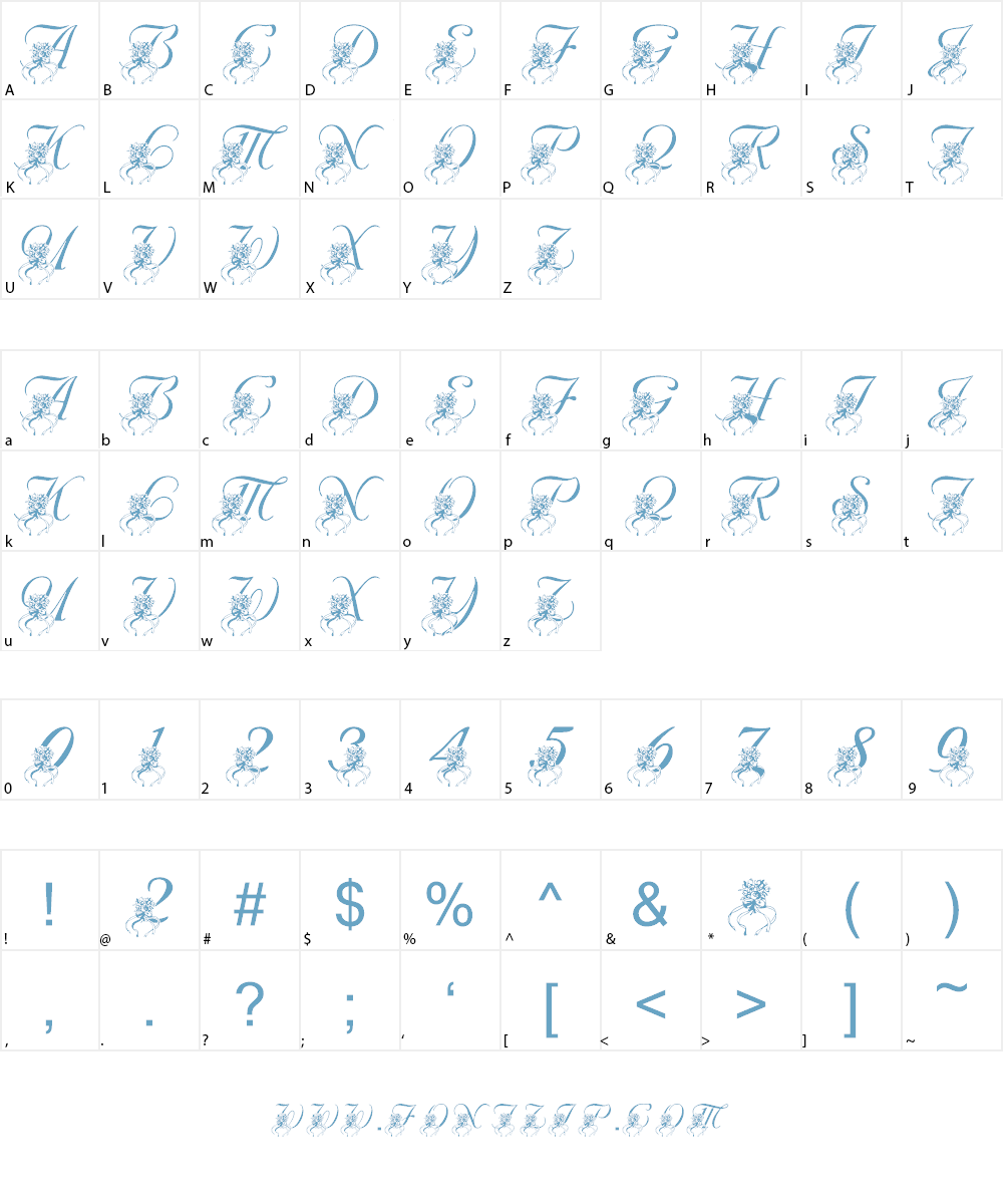 LMS Katy's Bouquet Font Character